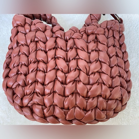 New Chloe Small Wooden C Crochet Sepia Brown Leather Hobo Bag - Picture 8 of 14